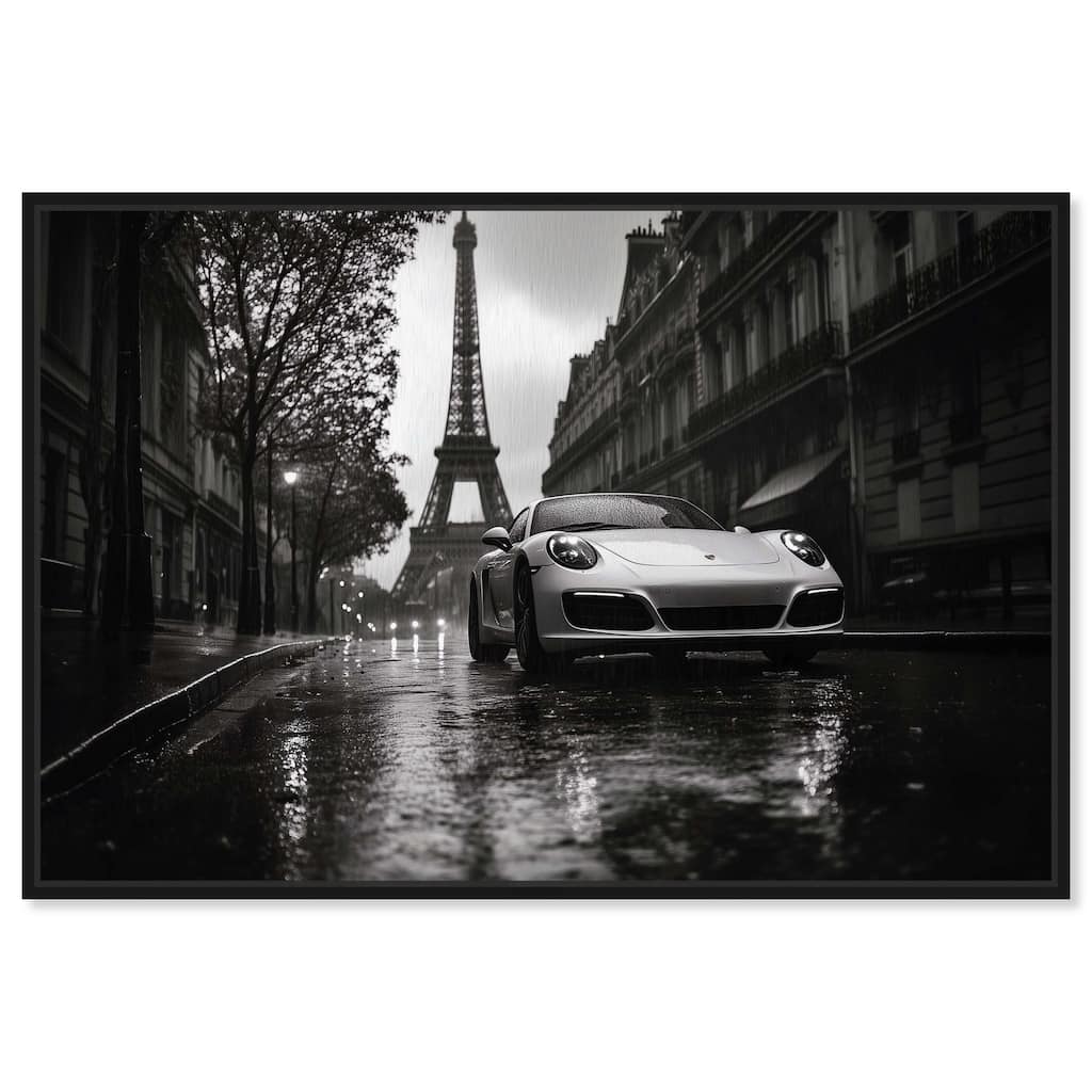 Driving in the Rain Paris Canvas by Art Remedy