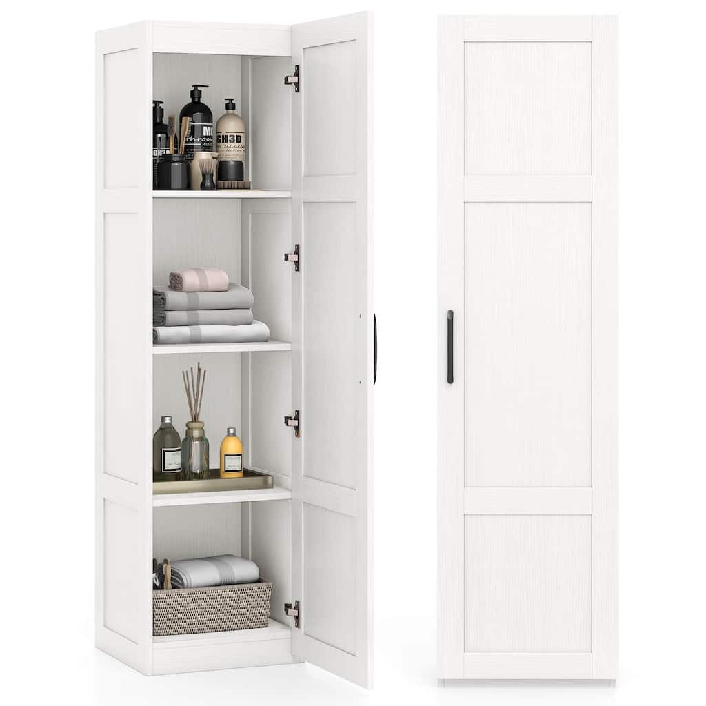 Costway 4-Tier Storage Cabinet with Door Freestanding Bathroom Cabinet - See Details