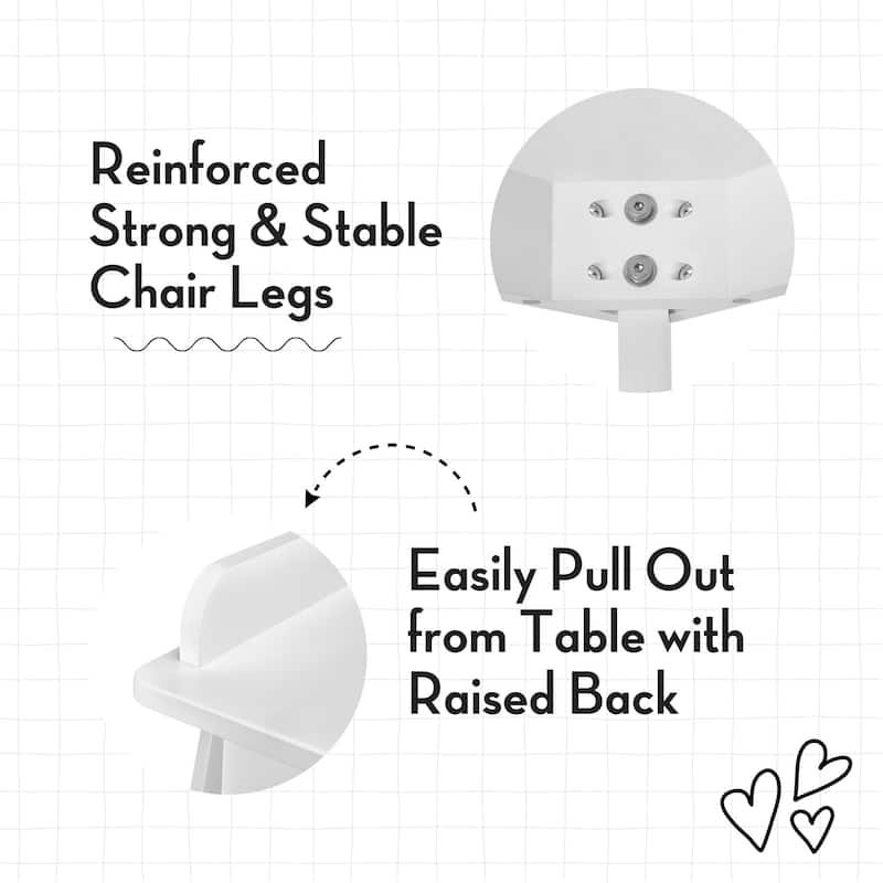 RiverRidge Kids 2pc Chairs for Playroom, Nursery, and Daycare - White
