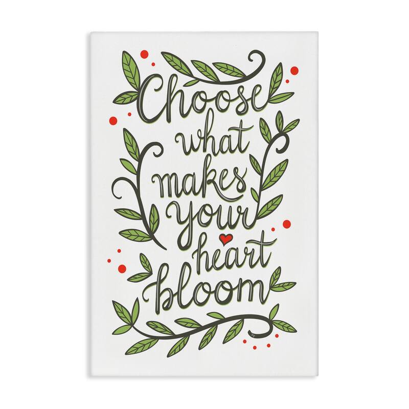 Stupell Makes Your Heart Bloom Canvas Wall Art Design By Martina Pavlova - 16 x 24