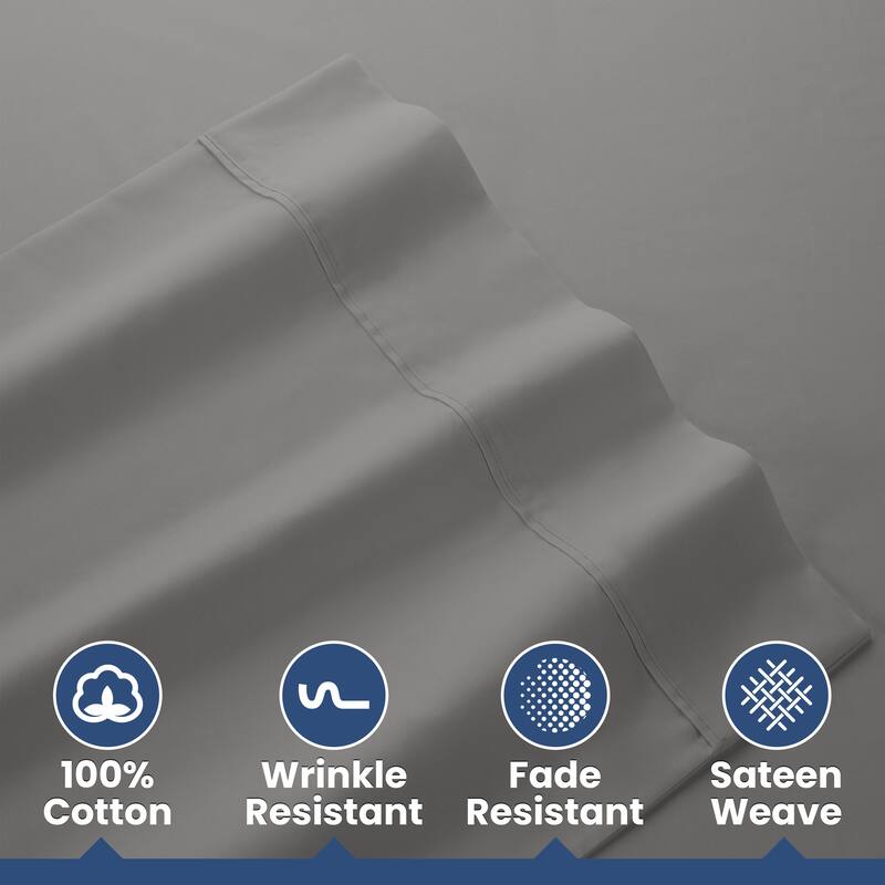 Martex 400 TC 100% Cotton Sateen, Deep Pocket, Silky Soft Sheet Set