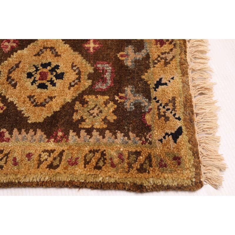 ECARPETGALLERY Hand-knotted Finest Agra Jaipur Dark Brown Wool Rug - 2'6 x 8'0