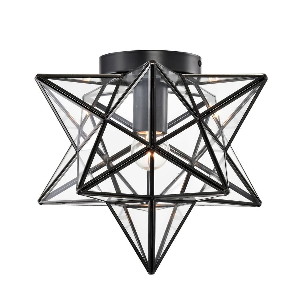 Estrelya Starburst Flushmount Ceiling Lamp with Glass Faces