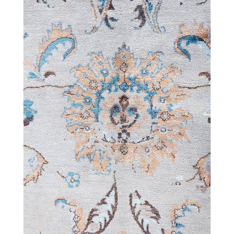 Ikat One-of-a-Kind Hand-Knotted Area Rug, Gray - 9' 0" x 12' 6"