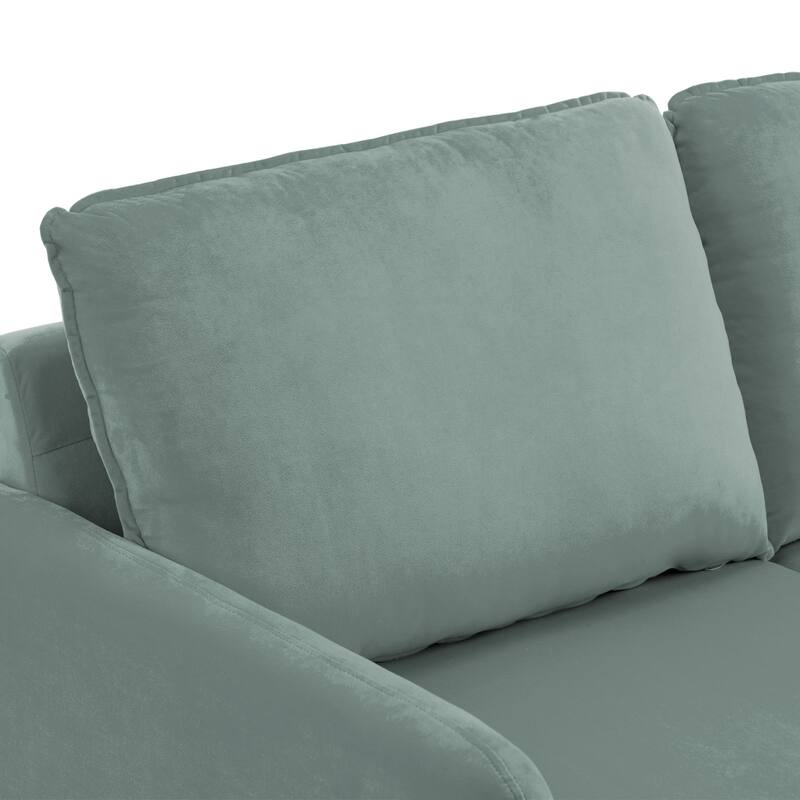 Velvet Loveseat Sofa With Wood Legs