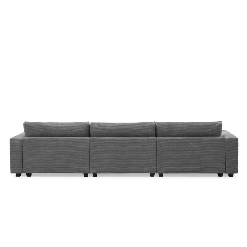 Corduroy Recliner Sofa with USB Charging and Cup Holders for Living or Guest Rooms