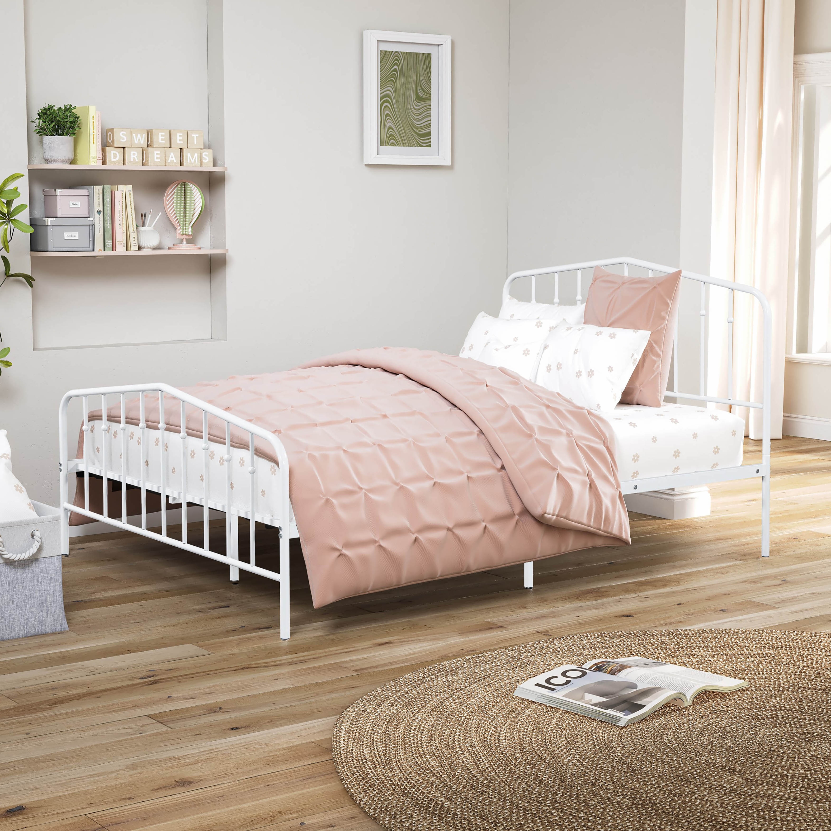 Furniture of America Sonnet Modern White Metal Full-size Platform Bed