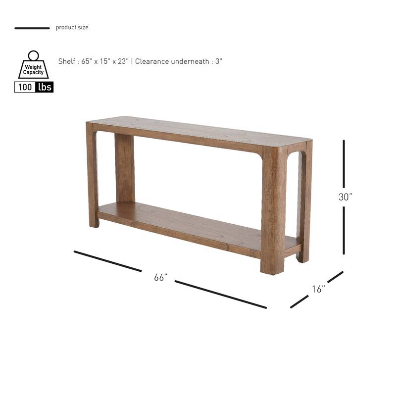 NPD Furniture Trevin 66" Console Table with Open Shelf