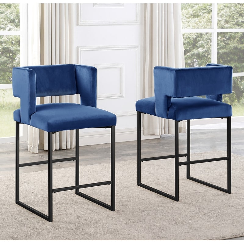 Best Master Furniture Mitzi Velvet Counter Height Stool (Set of 2)