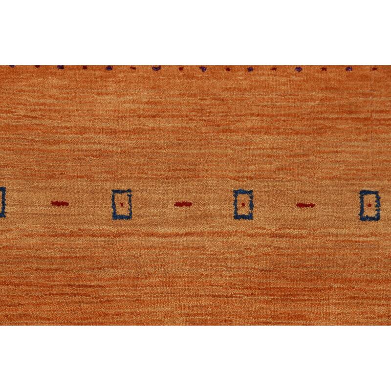 Hand Knotted Oriental 100% Wool Carpet Tribal Animal Pictorial Oranges & Rust Gabbeh Area Rug - 5' 0'' X 3' 0''