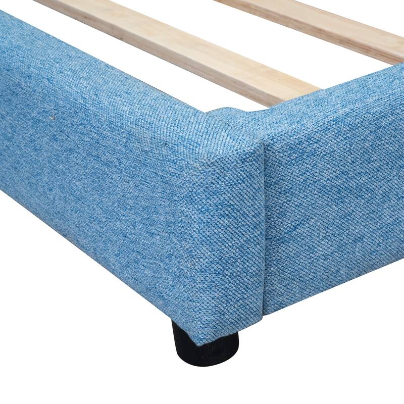 Upholstered platform bed with USB Ports