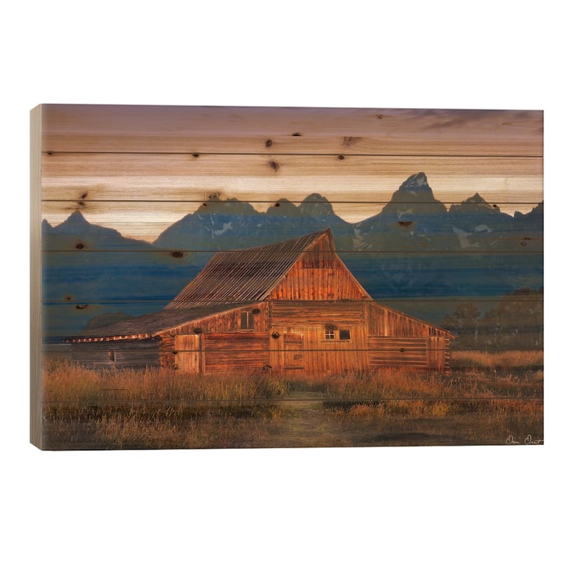 Sunset in The Desert III Print On Wood by David Drost - Multi-Color - 26x40x1.5