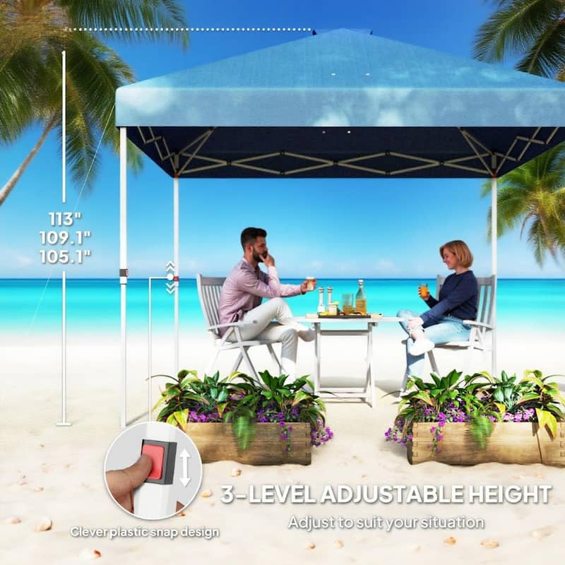 GDFStudio - 10x10 ft Pop-Up Outdoor Canopy Tent with Sidewall & Storage