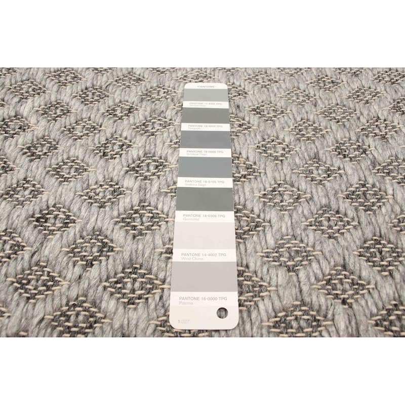 ECARPETGALLERY Hand Tufted Sienna Grey Wool Rug - 6'7 x 9'9