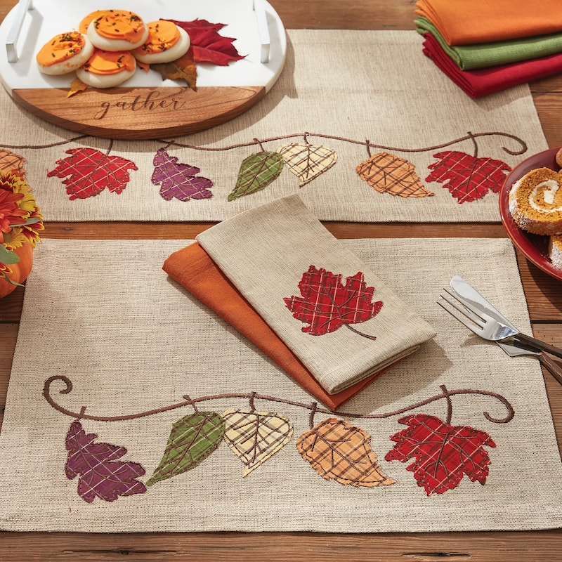 Park Designs September Leaves Napkin Set of 4 - 18" X 18"