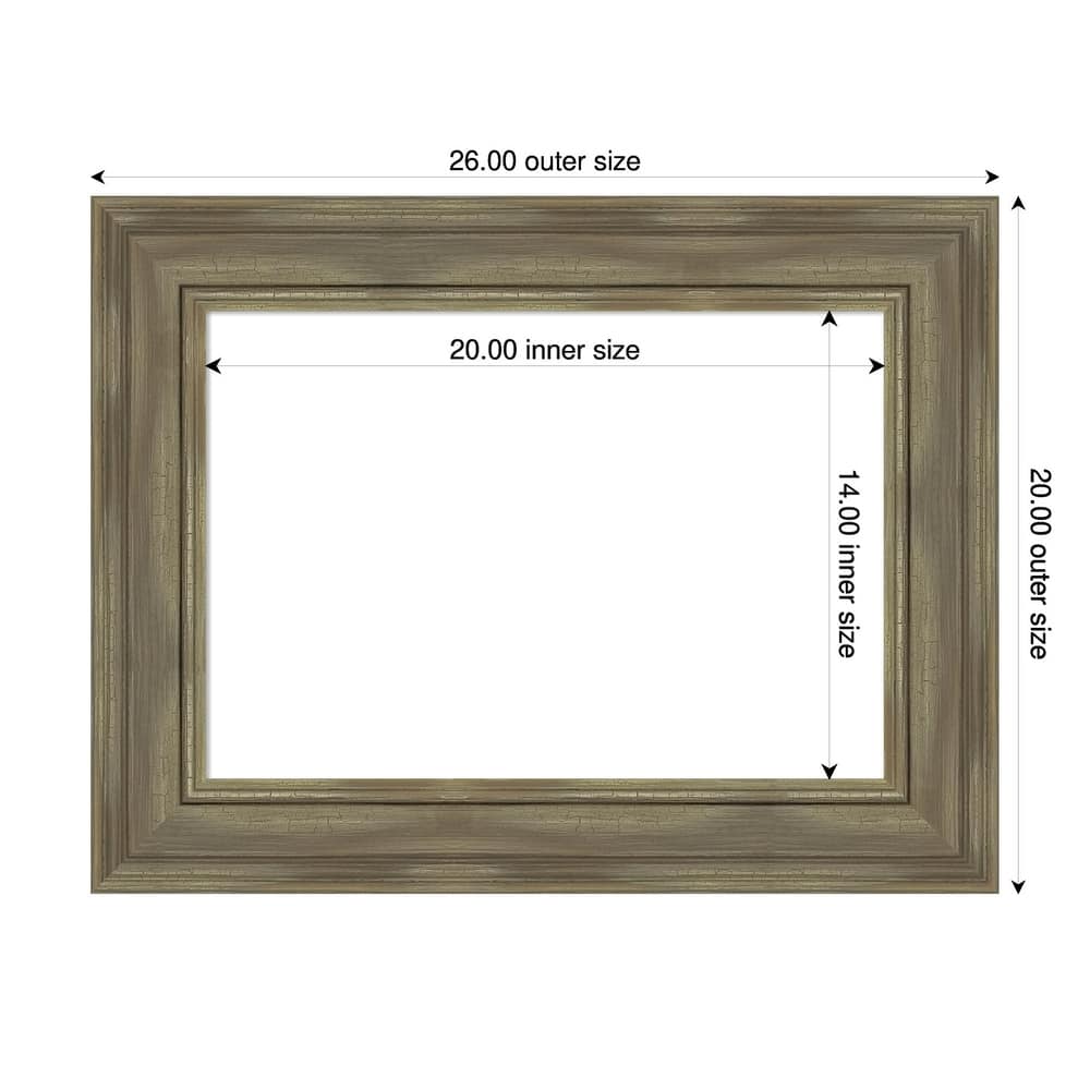 Amanti Art Alexandria Greywash Framed Dry Erase Magnetic Board