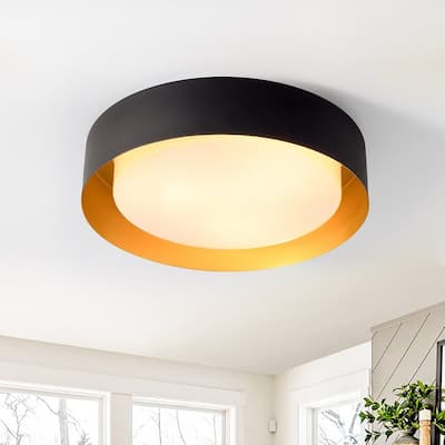 Modern Minimalist 2/3/5-Lights Metal Shaded Drum Flush Mount Ceiling Light