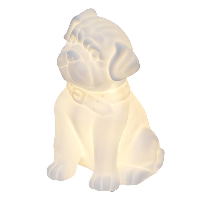 Canine Dog Porcelain Table Lamp - 10.5" - White