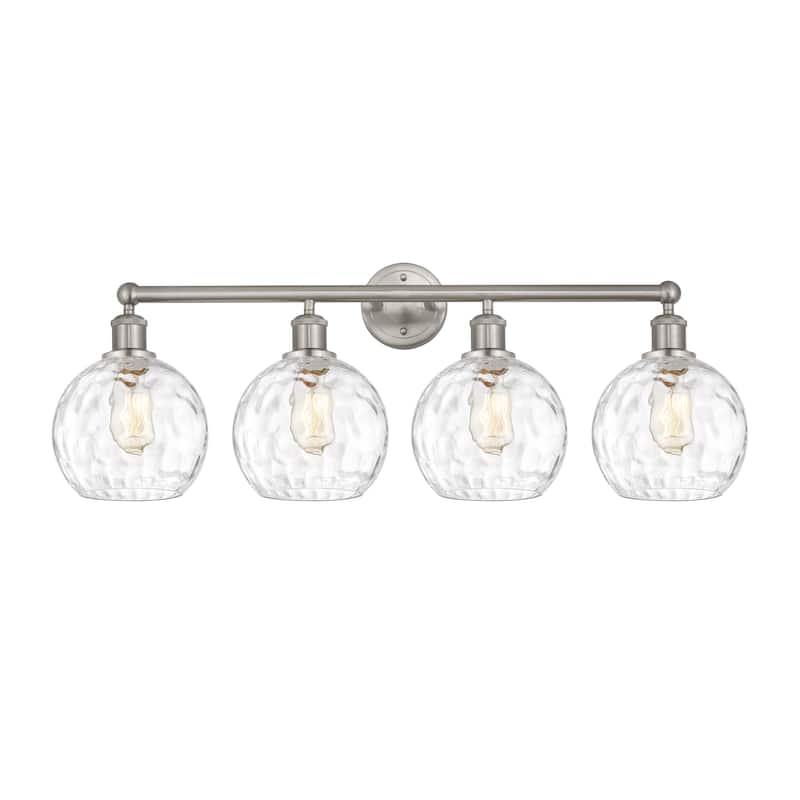Innovations Lighting Athens Water Glass - 4 Light 35" Bath Vanity Light. - Clear/Satin Nickel