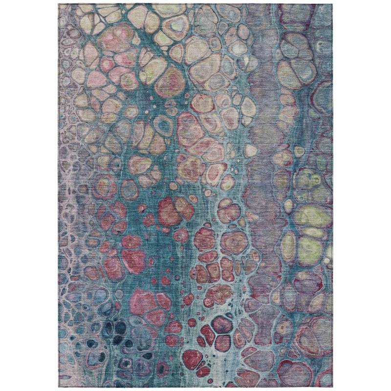 HomeRoots Abstract Transitional Rectangle Outdoor Rug