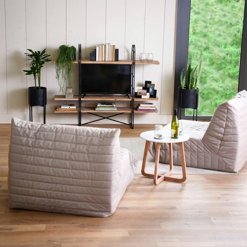 Wood and Metal Adjustable Shelving Unit - N/A