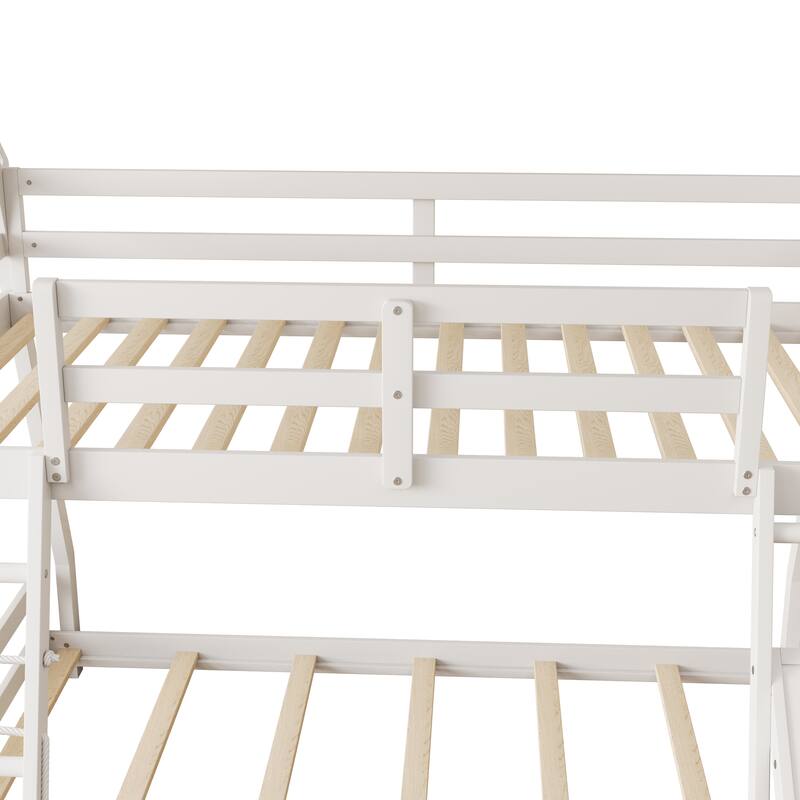 Twin over Queen Bunk Bed with Climbing Ramp