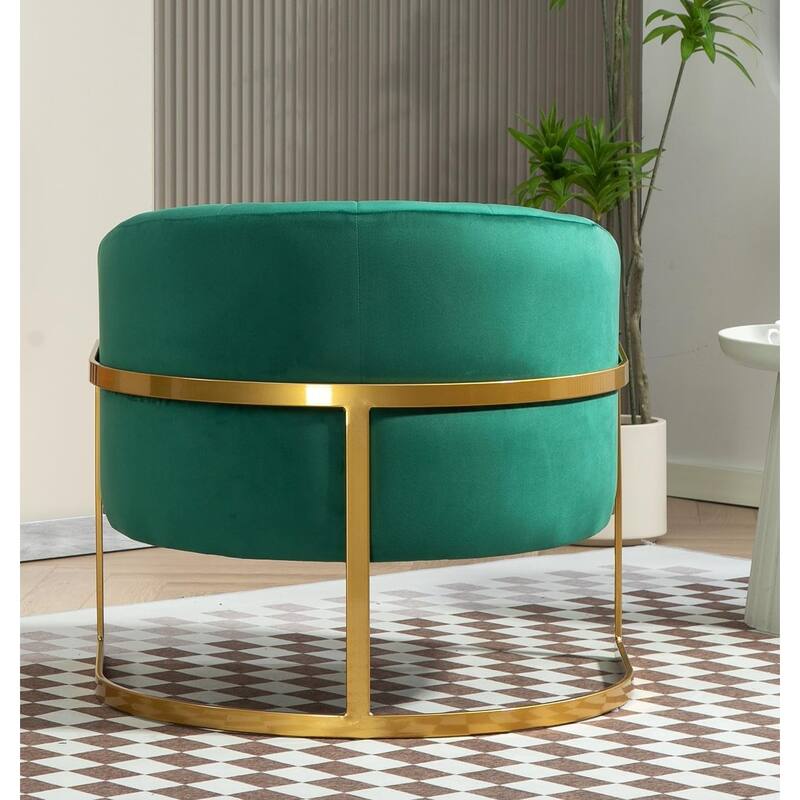 Modern Accent Armchair Luxury Gold Frame and Multi-colored Velvet Material Infuse Elegant Flair