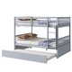 preview thumbnail 6 of 6, Full over Full Wood Bunk Bed with Twin Size Trundle and Guardrails, Convertible to 2 Full Size Beds
