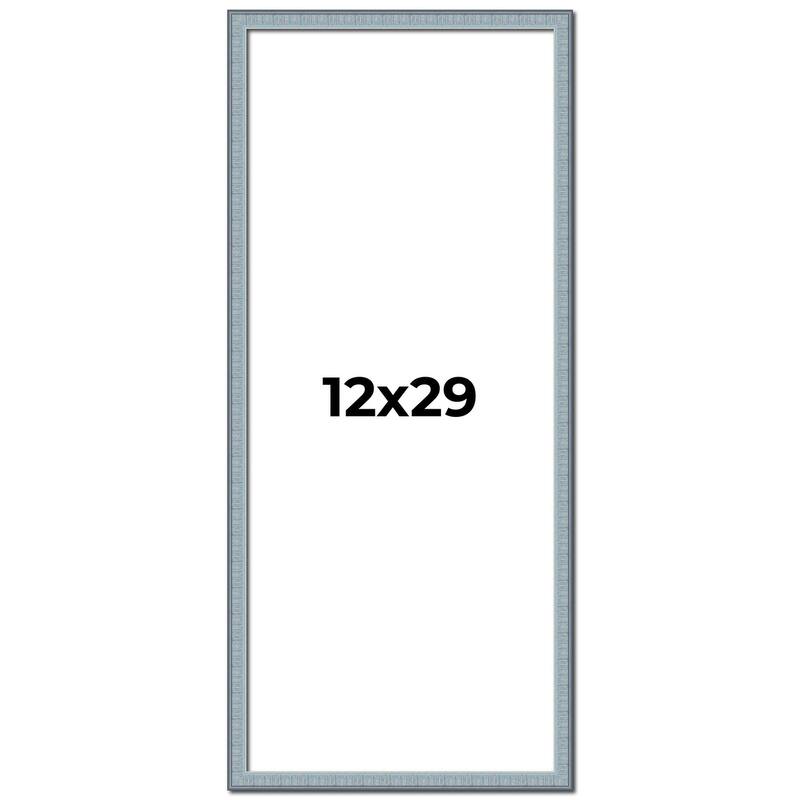 12x29 Frame Rustic Sky Blue Solid Wood Picture Frame | 0.75 Inch
