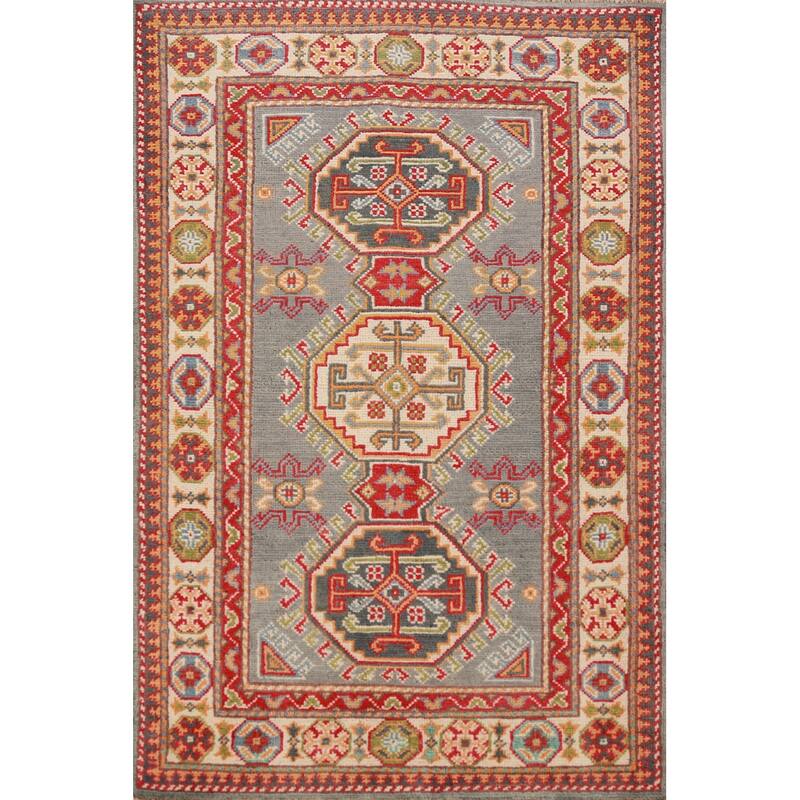 Traditional Kazak Foyer Rug Handmade Wool Carpet - 2'6"x 3'11"