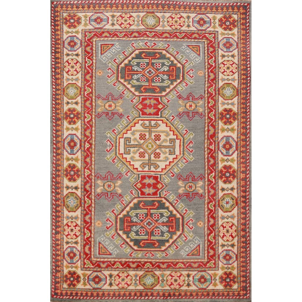 Traditional Kazak Foyer Rug Handmade Wool Carpet - 2'6"x 3'11"