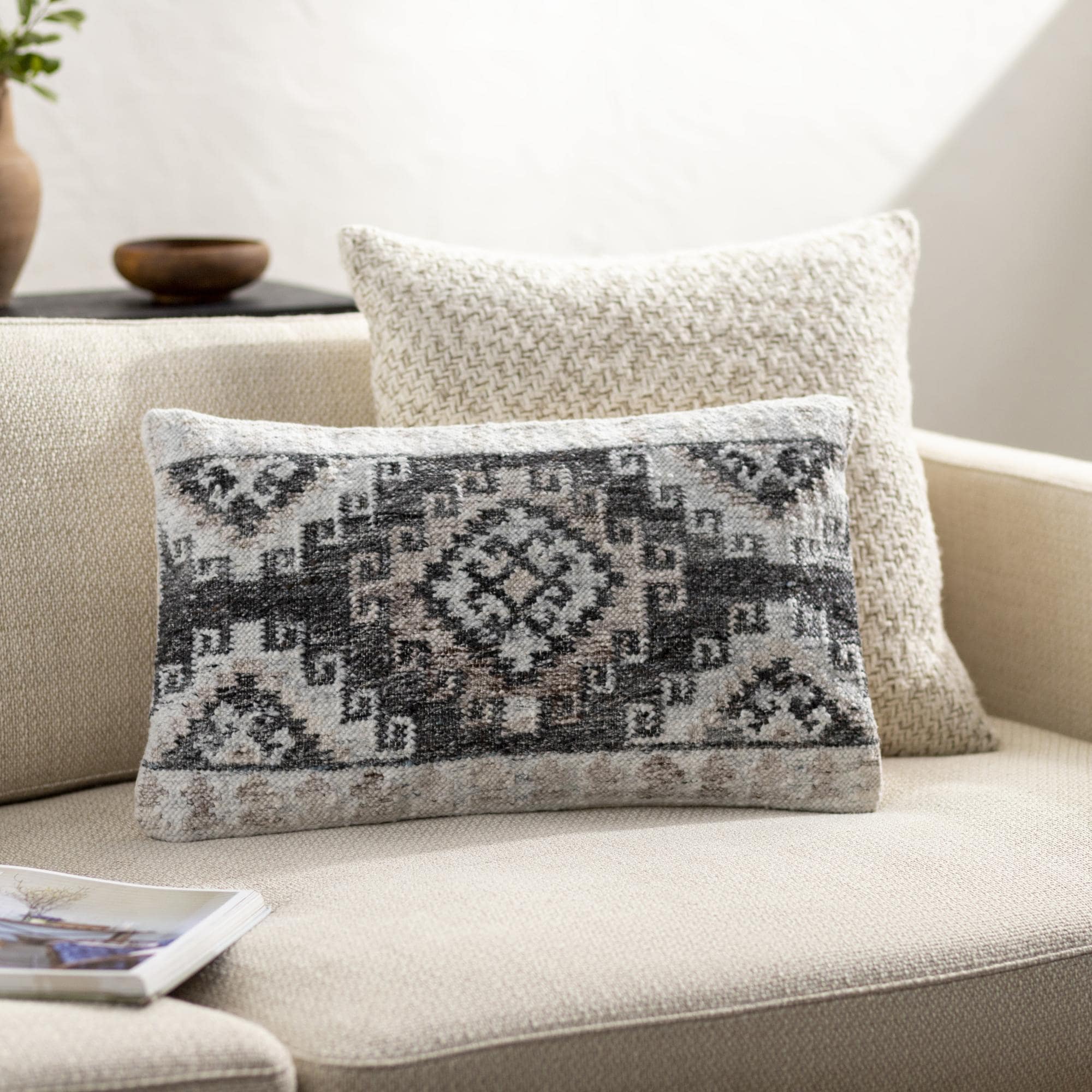 Alex Rustic Diamond Accent Pillow
