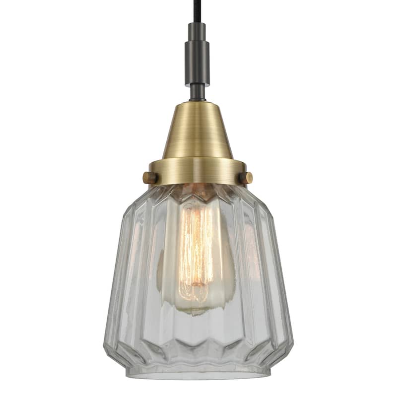 Innovations Lighting 447-1P-G142 Chatham 7" Wide Mini Pendant with - Black Antique Brass