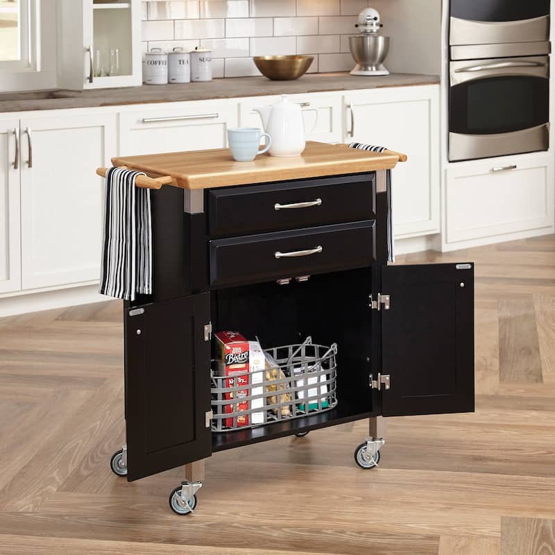 Homestyles Dolly Madison Kitchen Cart with Wood Top