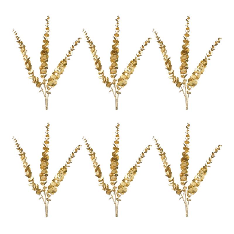 Eucalyptus Artificial Glittered Christmas Sprays - 36" - Set of 6