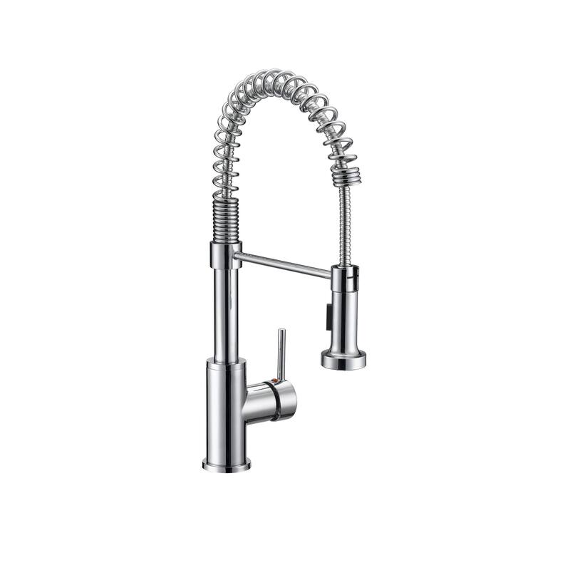 SAFAVIEH Solea Arcadia Stainless Steel Dual Function Pull-Down Spray Kitchen Faucet - 8.1" x 2.1" x 17"