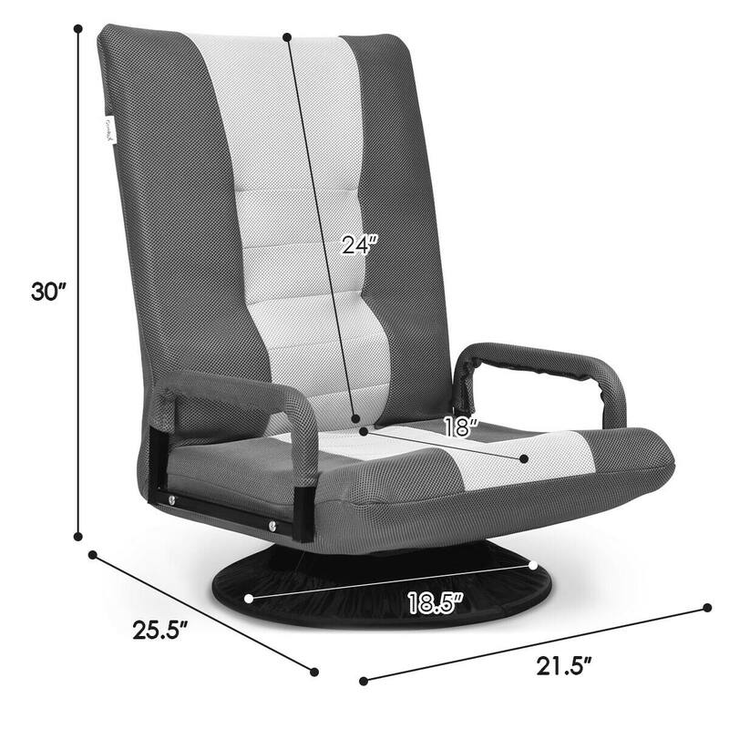 Adjustable Gaming Chair with 6 Back Positions and 360-Degree Swivel