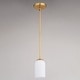 preview thumbnail 9 of 9, Shelby Gold Brass Transitional Mini Pendant Ceiling Light White Glass - 5.25-in W x 6.75-in H x 5.25-in D