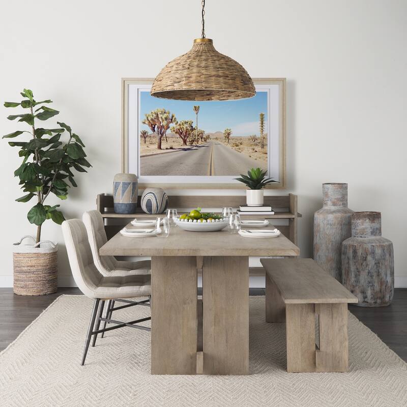 Aida Grey-Brown Solid Wood Dining Table - 84"L x 42"W x 30"H - Grey-Brown