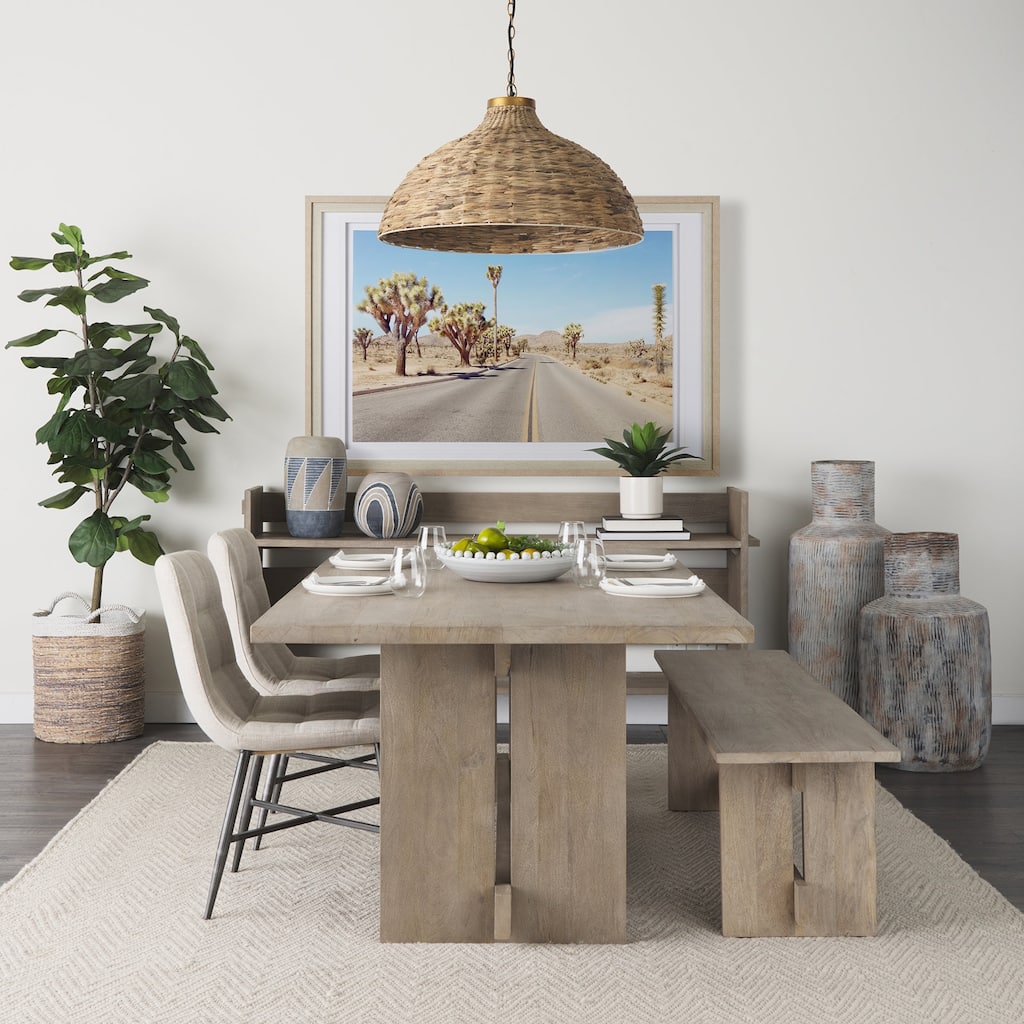 Aida Grey-Brown Solid Wood Dining Table