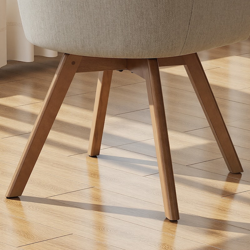 Swivel Upholstered Dining Chair Set of 2 Armchair with Beech Wood Legs - 33.3" H x 23.2" W x 22.4" D