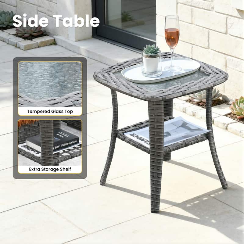 XIZZI 8-Piece Patio Wicker Furniture Set with Swivel Chair