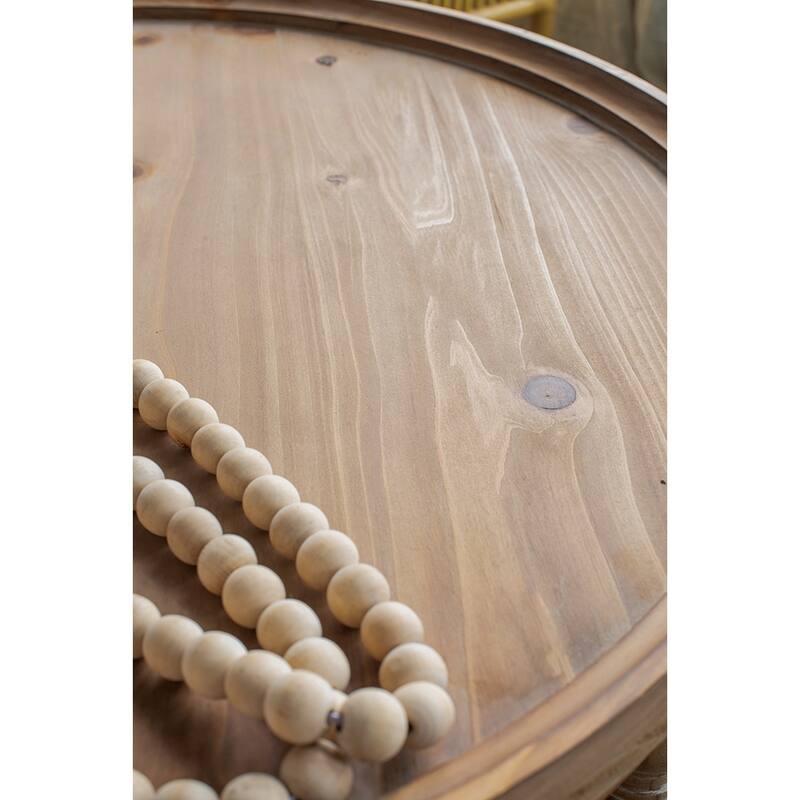 2-Tiered Side Tabel, Natural End Tabel for Lving Room Bedroom Entryway
