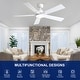 preview thumbnail 41 of 69, YUHAO Kaleido 52 in. Indoor Matte Black 3-Colors Integrated LED 6-Speeds Ceiling Fans with Dual-Finish Blades and Remote Control