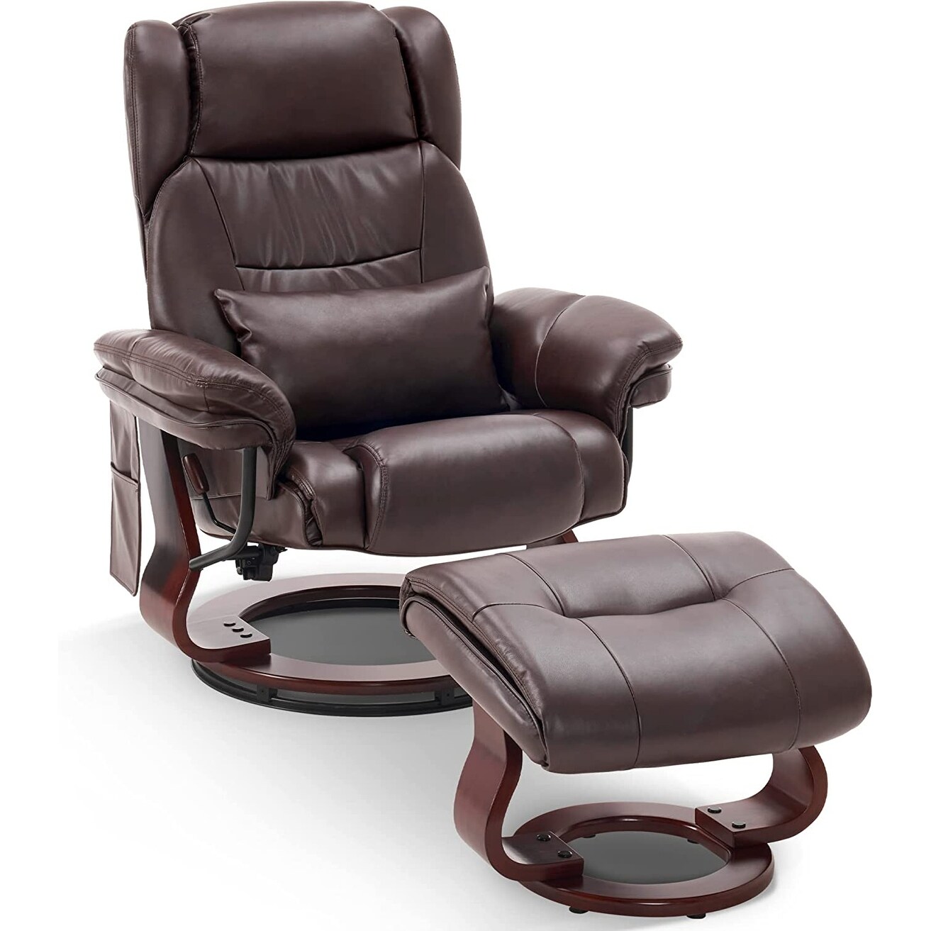 Nelson swivel recliner shop chair and footstool