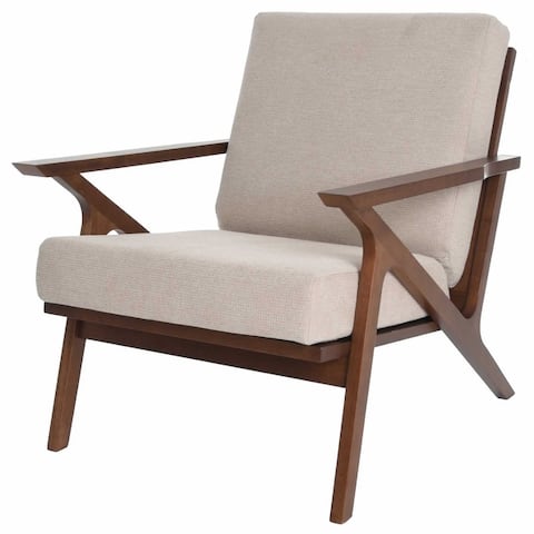 Zenvida Mid Century Modern Armchair Solid Hardwood Upholstered Accent Chair