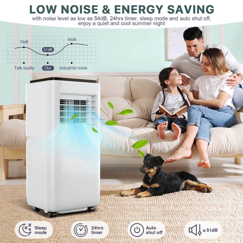 10000 BTU Portable Air Conditioner with Remote Control for Rooms up to 450 sq. ft