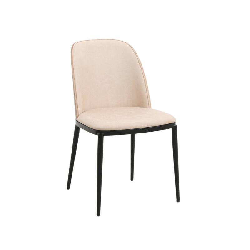 Dining Chair with Upholstered Seat Side Chair with MDF Wood Frame in Steel Set of 4