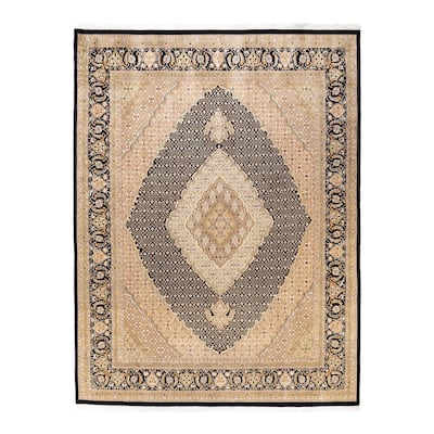 Overton Hand Knotted Wool Vintage Inspired Traditional Mogul Black Area Rug - 8 x 10