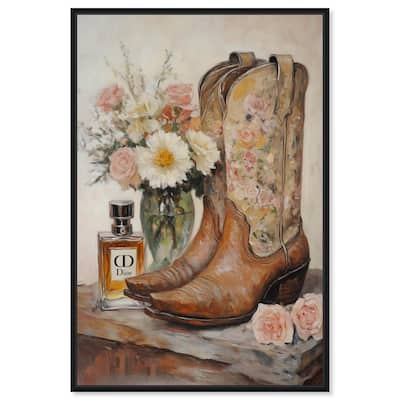 Delicate Floral Boots Canvas by Art Remedy